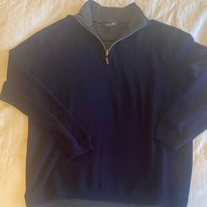 Caribbean Joe Men's Dark Blue Zip-Up Sweater